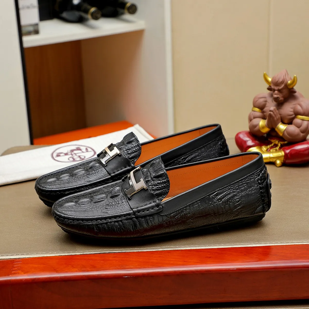 Men's shoes 💰360 🕷🕷【HERMES】The same style as Hermès counters🇨🇳Classic slip-on shoes 1:1 mold opening💯Original quality🍓Using imported first-layer cowhide🍅Pigskin lining🌶🌶Super high-end men's leather shoes🇨🇳Solid and stable Very special🍇 Color, optional! Code number 38-45……
